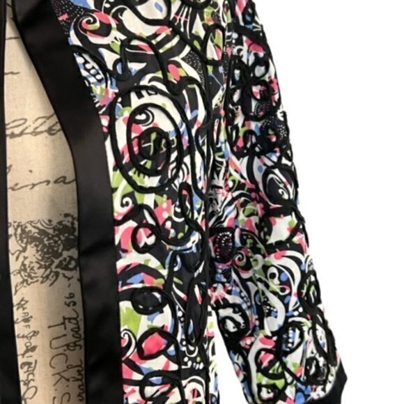 Trenz by‎ Theresa Renz Jacket Blazer Small Lined 3/4 Sleeve Embellish Career EUC - Picture 7 of 14